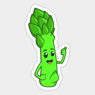 Cartoon green asparagus Sticker